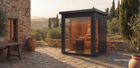 exteriérová mini saunová