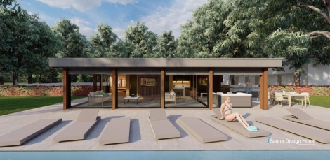 Jedinečný panoramatický vonkajší saunový domček Horizont 2025