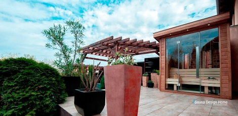Kombinovaná exteriérová premium sauna na mieru