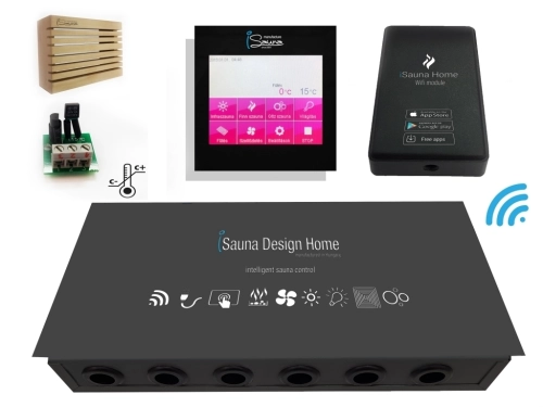Ovládanie sauny s dotykovou obrazovkou a na múdry telefón v jednom balíčku