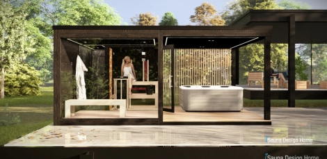 Záhradná kombinovaná sauna s panoramou